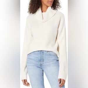 BB Dakota Cream Fuzzy Cowl Neck Sweater XL | Soft Cozy Plushnit Pullover